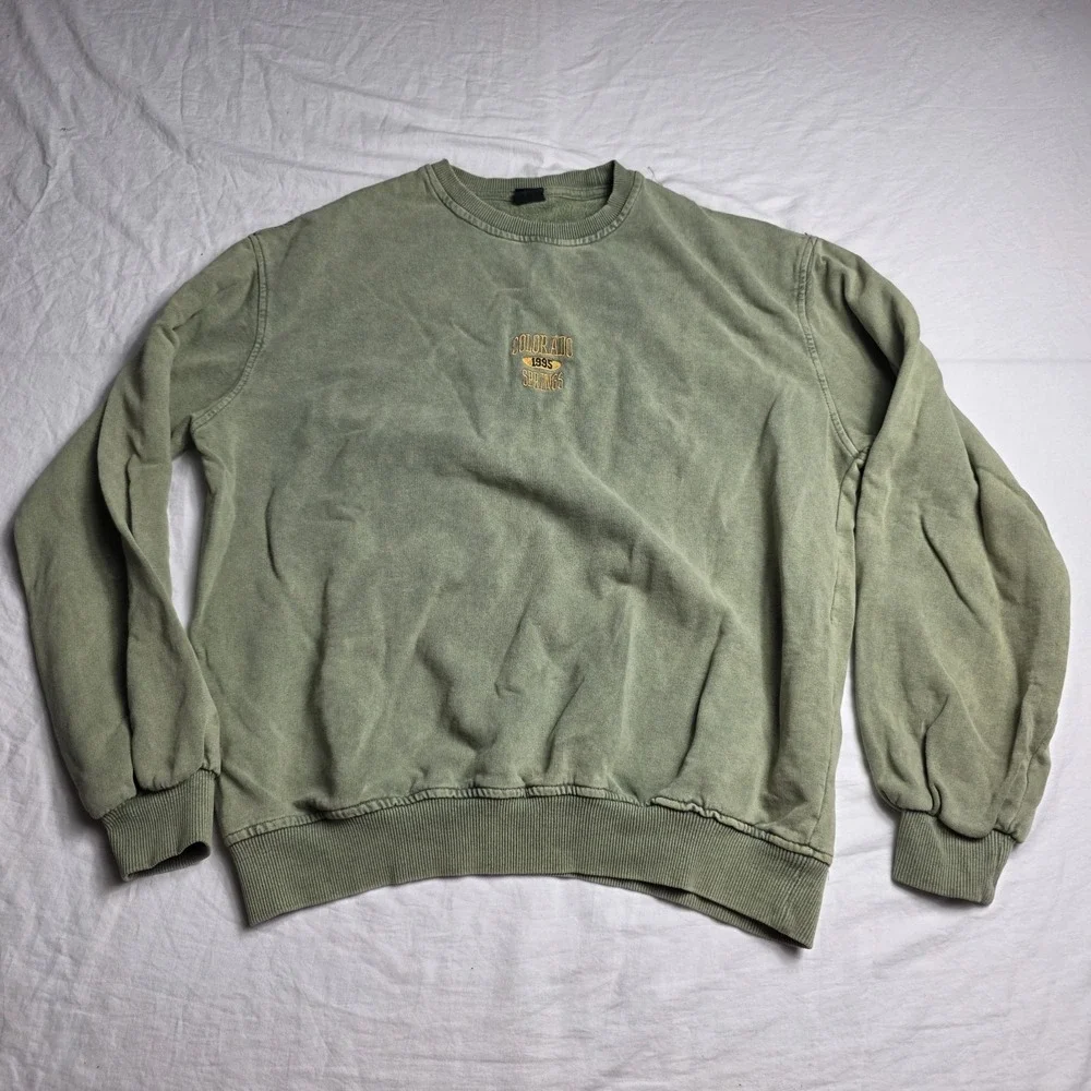 Pacsun women's sweatshirt colorado Springs Washed discoloration small green
